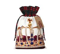 WZYCWB Sacs cadeaux de Noël en forme de couronne de pierres précieuses pour décorations de fête de Noël, 21 x 30 cm, sacs cadeaux en toile de jute avec cordon de serrage