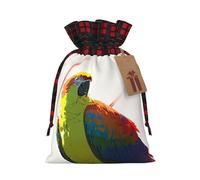 WZYCWB Sacs cadeaux de Noël en forme de perroquet fluo pour décorations de fête de Noël, 21 x 30 cm, sacs cadeaux en toile de jute avec cordon de serrage