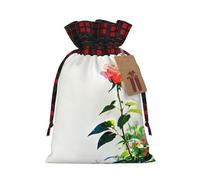 WZYCWB Sacs cadeaux de Noël en toile de jute avec cordon de serrage - 21,6 x 30 cm - Motif rose dictature