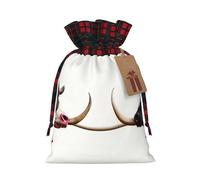 WZYCWB Sacs cadeaux de Noël féroce corrida pour décorations de fête de Noël, 21 x 30 cm, sacs cadeaux en toile de jute avec cordon de serrage
