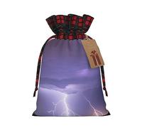 WZYCWB Sacs cadeaux de Noël Lightning Storm pour décorations de fête de Noël, 21 x 30 cm, sacs cadeaux en toile de jute avec cordon de serrage