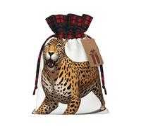 WZYCWB Sacs cadeaux de Noël mignons en forme de petit tigre pour décorations de fête de Noël, 21 x 30 cm, sacs cadeaux en toile de jute avec cordon de serrage