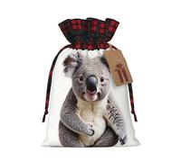 WZYCWB Sacs cadeaux de Noël mignons koala pour décorations de fête de Noël, 21 x 30 cm, sacs cadeaux en toile de jute avec cordon de serrage
