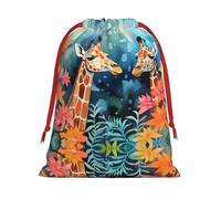 WZYCWB Sacs cadeaux imprimés couple de girafe L - Parfait pour les mariages, Noël, anniversaires et fêtes - S - L