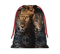 WZYCWB Sacs cadeaux imprimés motif deux léopards se blottissant ensemble - Parfait pour les mariages, Noël et les vacances - S/M/L