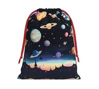 WZYCWB Sacs cadeaux imprimés Saturne Jupiter Earth L - Parfait pour les mariages, Noël et les vacances - S/M/L