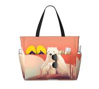 WZYCWB Sad Polar Bear Sac de voyage imprimé pour la natation et le fitness/shopping au supermarché/vacances à la mer
