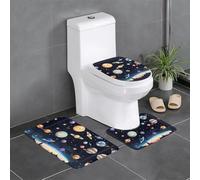 WZYCWB Saturn Jupiter Earth Lot de 3 tapis de salle de bain, paillasson pour chambre à coucher, tapis de cuisine, baignoire et décoration d'intérieur
