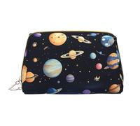WZYCWB Saturn Jupiter Earth Trousse de maquillage portable en cuir avec poche, grande capacité, blanc, taille unique, blanc, taille unique, blanc, Taille unique