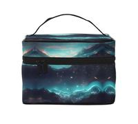 WZYCWB Science Fiction Stars Grande trousse de maquillage pour femme, trousse de maquillage portable de grande capacité, sac de rangement pour filles, noir, taille unique, noir, taille unique, Noir