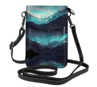 WZYCWB Science Fiction Stars Sac à bandoulière en cuir léger pour femme Sac à bandoulière pour téléphone portable Sac de voyage avec fentes pour cartes de crédit