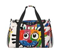 WZYCWB Scribbling Eagle Sac de voyage portable Sac de week-end Sac de fitness Sac de yoga adapté pour le fitness et d'autres scénarios, Scribble a Smiley Face, Taille unique