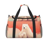 WZYCWB Scribbling Eagle Sac de voyage portable Sac de week-end Sac de fitness Sac de yoga adapté pour le fitness et d'autres scénarios, Ours polaire triste, Taille unique