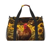 WZYCWB Scribbling Eagle Sac de voyage portable Sac de week-end Sac de fitness Sac de yoga adapté pour le fitness et d'autres scénarios, Coq et tournesols, Taille unique