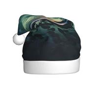 WZYCWB Sea under the Aurora Borealis Chapeau de Père Noël adulte Nouvel An Unisexe Chapeau décoratif Noël Nouvel An Party 39,7 cm de haut en peluche