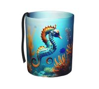 WZYCWB Seabed Corail Seahorse Poubelle de voiture à suspendre, pliable, boîte de rangement pour voiture, convient pour voyage, SUV, camion, berline