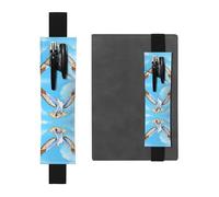 WZYCWB Seagulls in Flight Imprimé Porte-stylo en PVC Grande capacité + Trousse créative avec bande élastique Design antidérapant