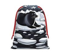 WZYCWB Seals on Ice L Sacs cadeaux imprimés - Parfait pour les mariages, Noël, les anniversaires et les fêtes - S - L