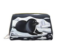 WZYCWB Seals on Ice Trousse de maquillage en cuir avec poches, sac de voyage portable, sac de rangement cosmétique de grande capacité,