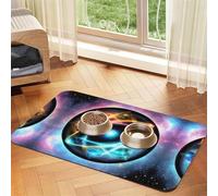 WZYCWB Set de table 30 x 45 cm avec motif univers merveilleux pour animal domestique - Tapis de gamelle pour chat et chien, pliable et facile à ranger