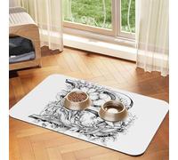 WZYCWB Set de table en forme de lettre B de 30 x 45 cm en forme de fleurs pour animal domestique - Tapis de gamelle pour chat et chien, pliable et facile à ranger