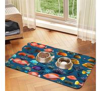 WZYCWB Set de table pour animal domestique Motif poissons sous-marins 30 x 45 cm - Tapis de gamelle pliable et facile à ranger