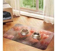 WZYCWB Set de table pour animal domestique Motif tulipes magiques 40 x 60 cm - Tapis de gamelle pliable et facile à ranger