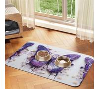 WZYCWB Set de table pour chat et chien Motif papillon Violet 30 x 45 cm