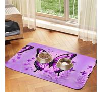 WZYCWB Set de table pour chat et chien Motif papillon Violet 30 x 45 cm