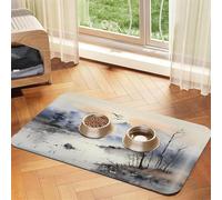 WZYCWB Set de table pour chat et chien Motif peinture à l'encre 40 x 60 cm Pliable et facile à ranger