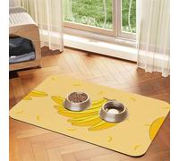 WZYCWB Sets de table absorbants 30 x 45 cm Motif banane de dessin animé - Tapis de nourriture antidérapant pour chiens et chats
