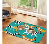 WZYCWB Sets de table absorbants à deux têtes imprimés zèbre 40 x 60 cm - Tapis antidérapant pour nourriture pour chiens et chats