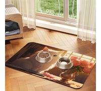 WZYCWB Sets de table absorbants à poils longs tibétains 30 x 45 cm - Tapis de nourriture antidérapant pour chiens et chats