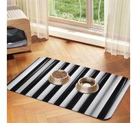 WZYCWB Sets de table absorbants à rayures noires et blanches - 30 x 45 cm - Tapis antidérapant pour nourriture pour chiens et chats