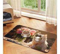 WZYCWB Sets de table absorbants antidérapants pour animaux domestiques Motif chat blanc avec yeux bleus 40 x 60 cm