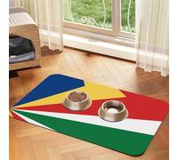 WZYCWB Sets de table absorbants avec drapeau des Seychelles - 30 x 45 cm - Tapis antidérapant pour nourriture et eau - Pour chiens et chats