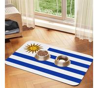 WZYCWB Sets de table absorbants avec motif drapeau de l'Uruguay - 40 x 60 cm - Tapis antidérapant pour nourriture et eau pour chiens et chats