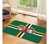 WZYCWB Sets de table absorbants avec motif drapeau du Commonwealth de la Dominique - 30 x 45 cm - Tapis antidérapant pour nourriture et eau - Pour chiens et chats