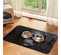 WZYCWB Sets de table absorbants pour animaux de compagnie - 30 x 45 cm - Cuivre - Imprimé crâne - Tapis de nourriture antidérapant pour chiens et chats