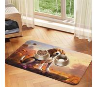 WZYCWB Sets de table absorbants pour animaux de compagnie - 30 x 45 cm - Imprimé Nerdy Beagle - Tapis de nourriture antidérapant pour chiens et chats