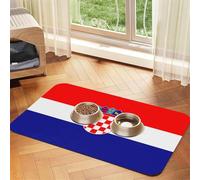 WZYCWB Sets de table absorbants pour animaux de compagnie - 30 x 45 cm - Motif drapeau de la République de Croatie - Tapis antidérapant pour nourriture et eau - Pour chiens et chats