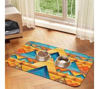 WZYCWB Sets de table absorbants pour animaux de compagnie - 30 x 45 cm - Motif puzzle triangulaire - Tapis antidérapant pour nourriture et eau - Pour chiens et chats