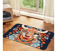 WZYCWB Sets de table absorbants pour animaux de compagnie - 30 x 45 cm - Robustes - Imprimé bétail - Tapis antidérapant pour nourriture pour chiens et chats