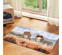WZYCWB Sets de table absorbants pour animaux de compagnie - 30 x 45 cm - Savane africaine - Imprimé girafe - Tapis de nourriture antidérapant pour chiens et chats