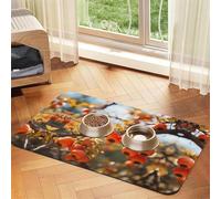 WZYCWB Sets de table absorbants pour animaux de compagnie - 30 x 45 cm - Tapis antidérapant pour nourriture et bol d'eau - Motif kaki