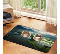 WZYCWB Sets de table absorbants pour animaux de compagnie - 40 x 60 cm de large - Motifs champs de riz - Antidérapants - Pour chiens et chats