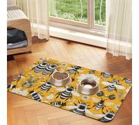 WZYCWB Sets de table absorbants pour animaux de compagnie - 40 x 60 cm - Motif abeilles - Antidérapants - Pour chiens et chats