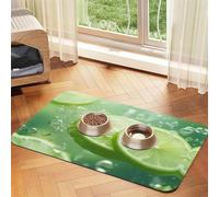 WZYCWB Sets de table absorbants pour animaux de compagnie - 40 x 60 cm - Motif citron vert doux et frais - Tapis antidérapant pour nourriture et eau