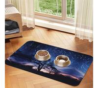 WZYCWB Sets de table absorbants pour animaux de compagnie - 40 x 60 cm - Motif étoiles - Antidérapants - Pour gamelles de nourriture et d'eau - Pour chiens et chats