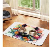 WZYCWB Sets de table absorbants pour animaux de compagnie - 40 x 60 cm - Motif panda aquarelle - Tapis antidérapant pour nourriture et bol d'eau pour chiens et chats